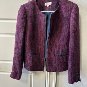 LOFT Women's Rich Purple Tweed Blazer